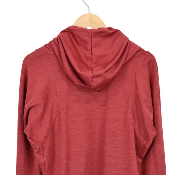 Nike Glam Metallic Hooded Funnel Neck Pullover Long Sleeve Red Gold Size Small - Picture 4 of 11